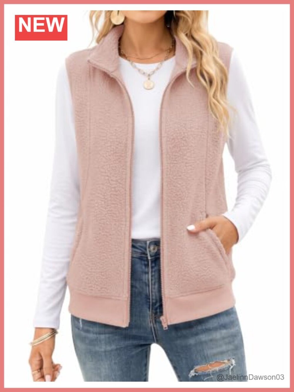 Sherpa Fleece Vest Womens Zip Up Sleeveless Warm Outerwear
